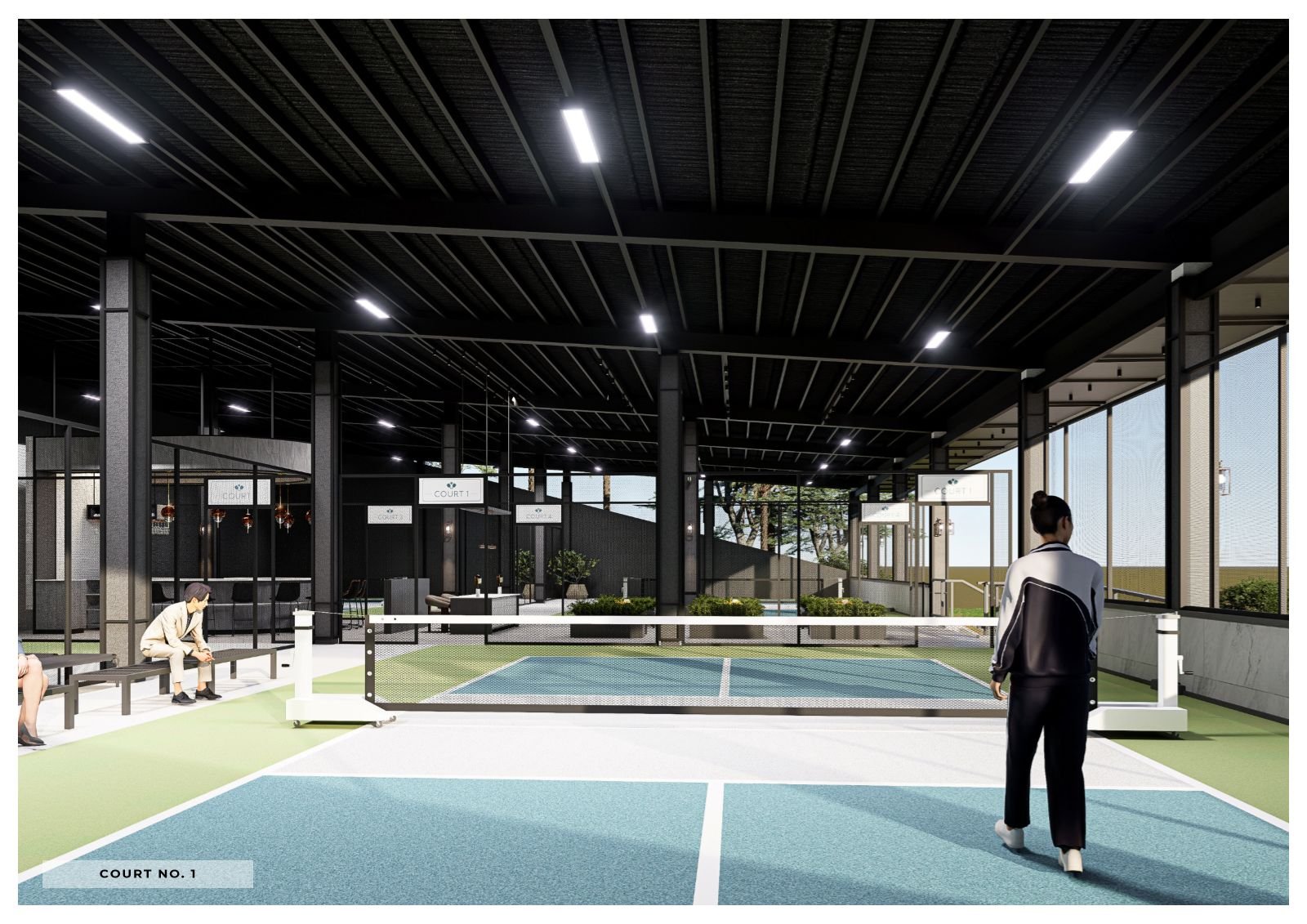 Court 01 · Hagimit, from the baseline (architect’s render)